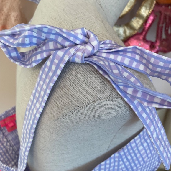 Lilly Pulitzer Rosalie Lilac Verbena Gingham Bustier/Halter Back Zip NWT Size 6 - Picture 5 of 9